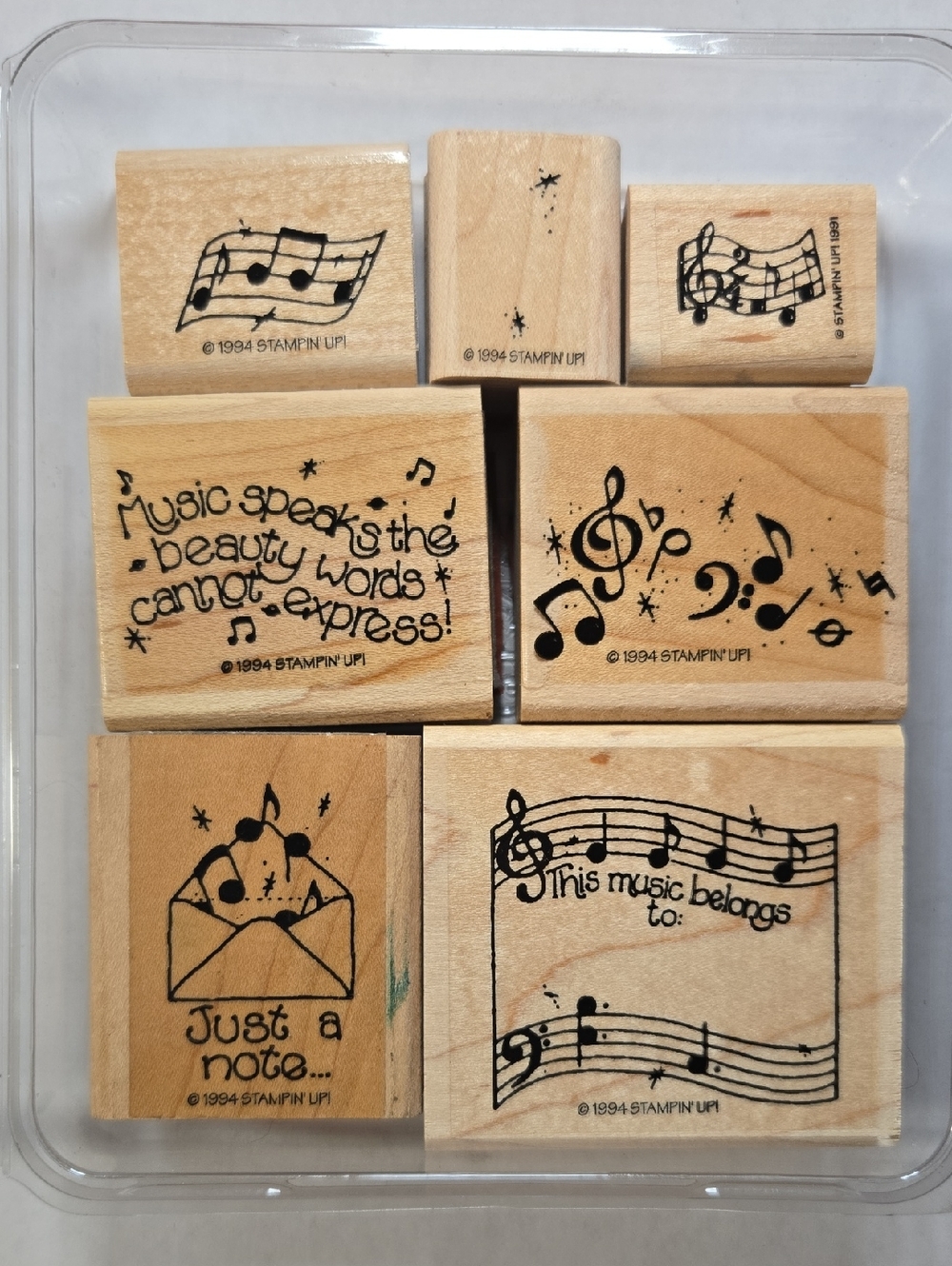 Stampin' Up! Wood Mounted Music Note Stamp Set